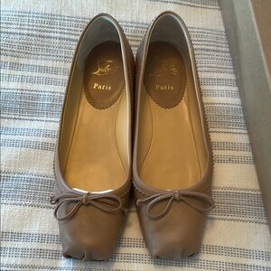 Christian Louboutin Women's Tan Leather Ballet Flats
